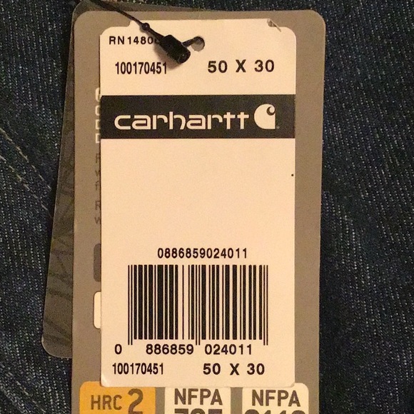 Carhartt FR JEANS 50Wx30L utility denim double-front denim flame resistant NWT - Picture 15 of 16
